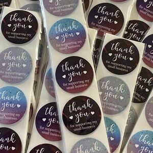 40 Small Thank You Stickers! (Quarter Size)